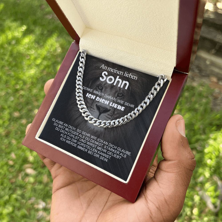 Cuban Chain an meinen Sohn - Glaube an dich + Armband GRATIS