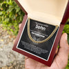 Cuban Chain an meinen Sohn - Glaube an dich + Armband GRATIS