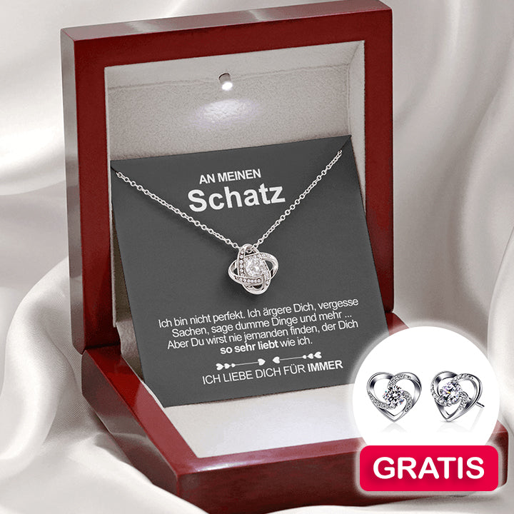 Sterling Silber Halskette Schatz + Ohrringe GRATIS