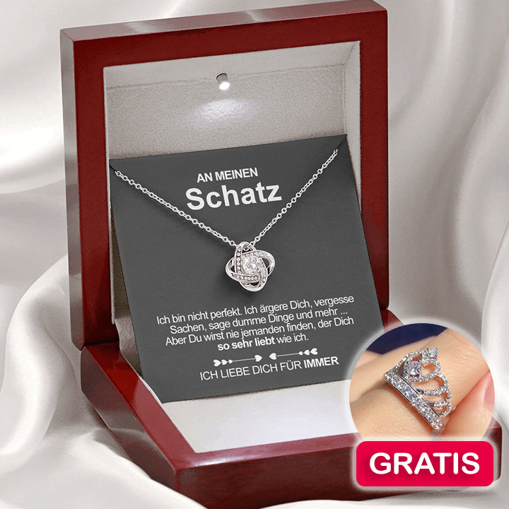 Sterling Silber Halskette Schatz + Ring GRATIS